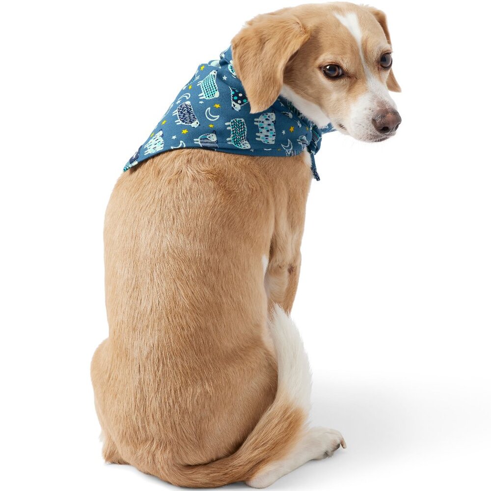 Lands' End Flannel Dog Bandana, Evening Blue Counting Sheep, 2 for $10.00 NWT